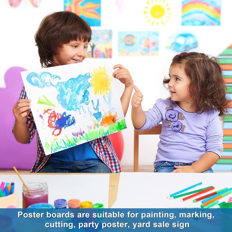rookea 200 Pcs Poster Board White Poster Paper Bulk 11x14, 250Gsm Thickness Vision Boards Smart Posterboard for School Arts Craft Projects Presentations Drawing Scrapbooking Blank Graphic Display - Image 4